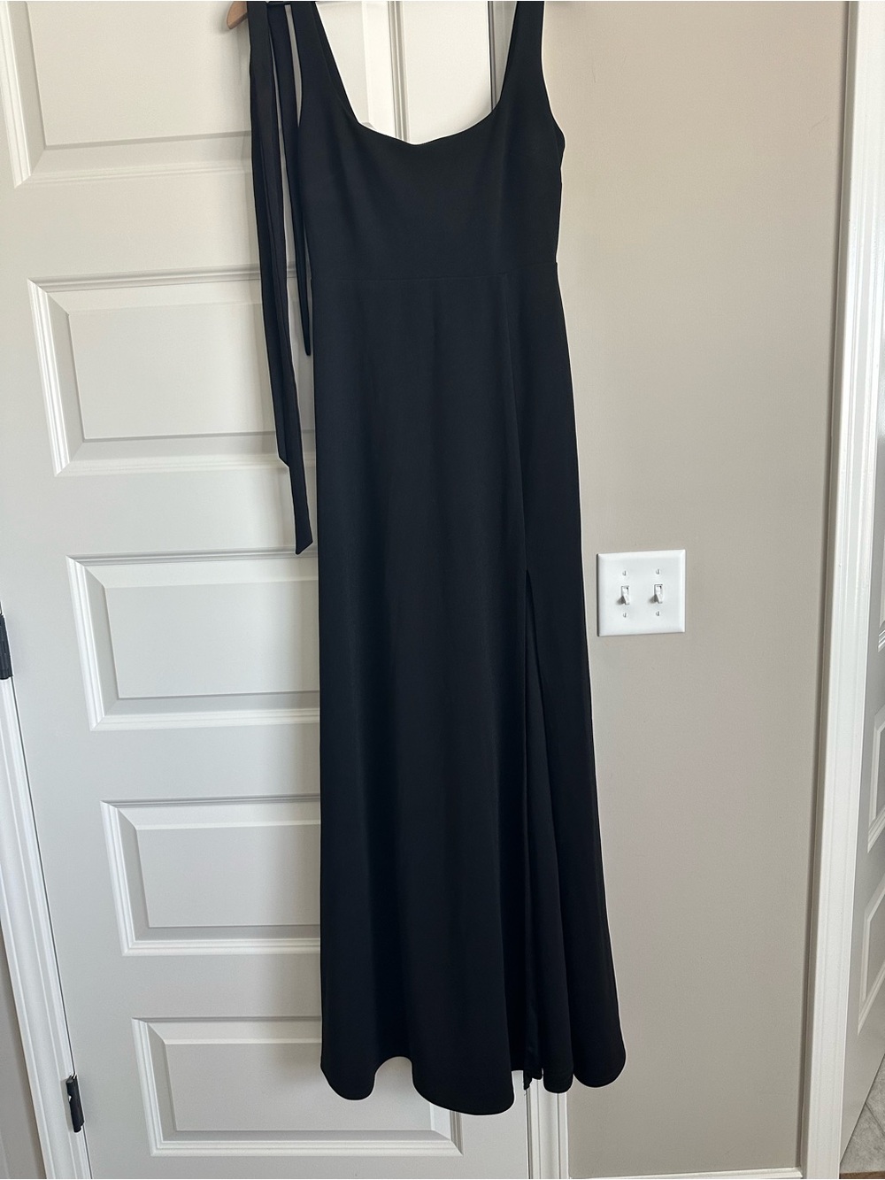 Birdie Grey Black Tie-Shoulder Maxi Dress S - Picture 10 of 16